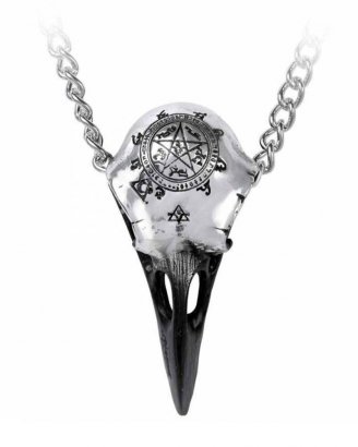 Halsband Korpskalle Volvan Raven Skull Alchemy Gothic